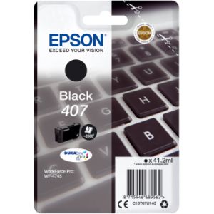 Cartridge Epson 407, T07U1, C13T07U140, černá (black), originál