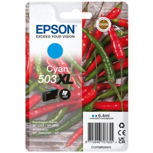 Cartridge Epson 503XL, C13T09R24010, T09R240, azurová (cyan), originál