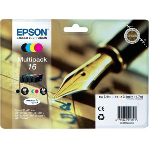 Cartridge Epson T1626 (16), C13T16264012, CMYK, 4-pack, multipack, originál