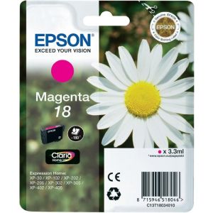 Cartridge Epson T1803 (18), C13T18034012, purpurová (magenta), originál