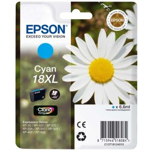 Cartridge Epson T1812 (18XL), C13T18124012, azurová (cyan), originál