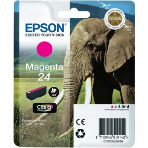 Cartridge Epson T2423 (24), C13T24234012, purpurová (magenta), originál