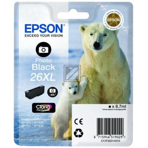 Cartridge Epson T2631 (26XL), C13T26314012, foto černá (photo black), originál