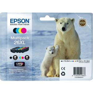 Cartridge Epson T2636 (26XL), C13T26364010, CMYK, 4-pack, multipack, originál