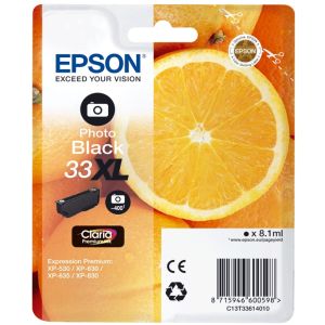 Cartridge Epson T3361 (33XL), C13T33614012, foto černá (photo black), originál