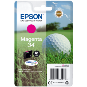 Cartridge Epson 34, T3463, C13T34634010, purpurová (magenta), originál