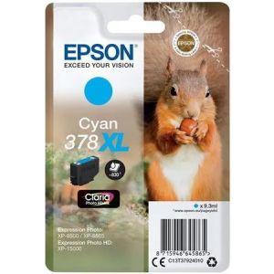 Cartridge Epson 378 XL, T3792, C13T37924010, azurová (cyan), originál