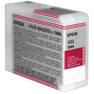 Cartridge Epson T580A, purpurová (magenta), originál