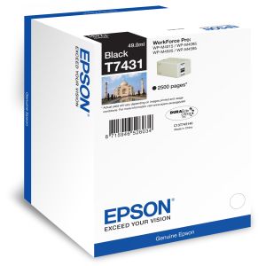 Cartridge Epson T7431, černá (black), originál