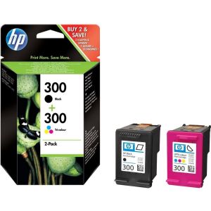 Cartridge HP 300 (CN637EE), černá, barevná, dvojbalení, multipack, originál