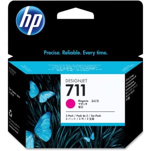 Cartridge HP 711 (CZ135A), trojbalení, purpurová (magenta), originál