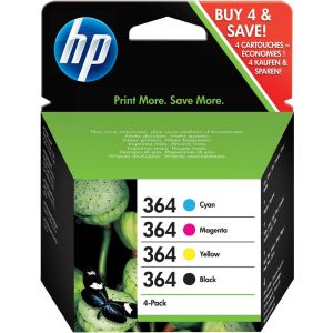 Cartridge HP 364 (J3M82AE) CMYK, čtyřbalení, multipack, originál