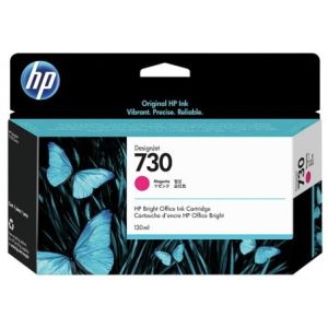 Cartridge HP 730, P2V63A, purpurová (magenta), originál