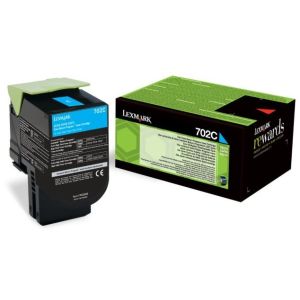 Toner Lexmark 702C, 70C20C0 (CS310, CS410, CS510), azurová (cyan), originál