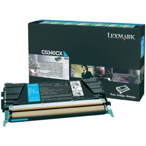 Toner Lexmark C5340CX (C534), azurová (cyan), originál