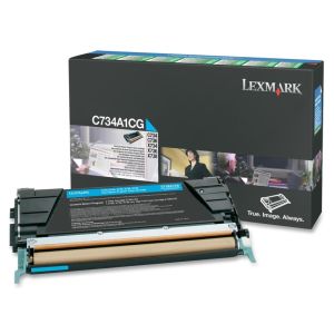 Toner Lexmark C734A1CG (C734, C736, X734, X736, X738), azurová (cyan), originál