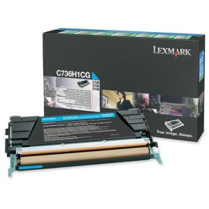 Toner Lexmark C736H1CG (C736, X736, X738), azurová (cyan), originál