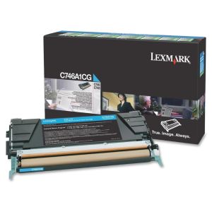 Toner Lexmark C746A1CG (C746, C748), azurová (cyan), originál