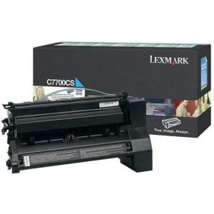 Toner Lexmark C7700CS (C770), azurová (cyan), originál