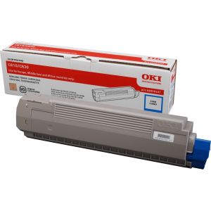 Toner OKI 44059107 (C810, C830), azurová (cyan), originál