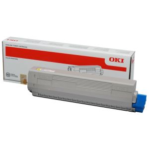 Toner OKI 44844613 (C822), žlutá (yellow), originál