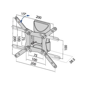 TB TV wall mount TB-152 až 42", 20kg max VESA 200x200 TB-152