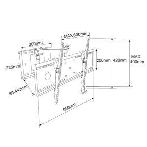 TB držiak TV do 70" a 55 kg max VESA 600x400 TB-63P