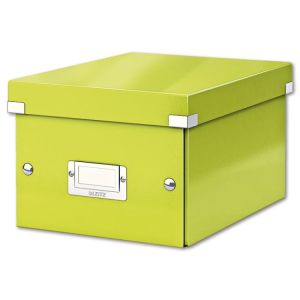 Malá organizační krabice Click &amp; Store metalická zelená