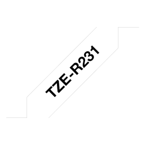 TZE-R231, čierna tlač na biele, šírka 12 mm TZER231