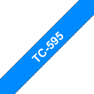 Brother TC-595 - biela tlač na modrom podklade, šírka 9mm TC595