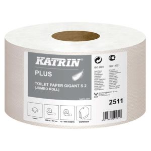 Toaletní papír 2-vrstvý KATRIN Plus Gigant Toilet S2 18 cm, celulóza, návin 100 m