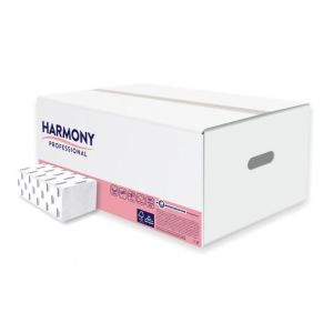 Papírové utěrky skládané ZZ 2-vrstvé HARMONY professional, 100% celulóza, bílé (20 bal.)