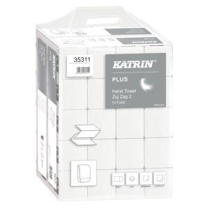 Papírové utěrky skládané ZZ 2-vrstvé KATRIN Plus super Handy pack bílé (20 bal.)