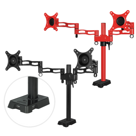 ARCTIC Z2 red - dual monitor arm with USB Hub inte ORAEQ-MA008-GBA01