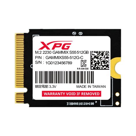 ADATA XPG GAMMIX S55/512GB/SSD/M.2 NVMe/Čierna/5R SGAMMIXS55-512G-C