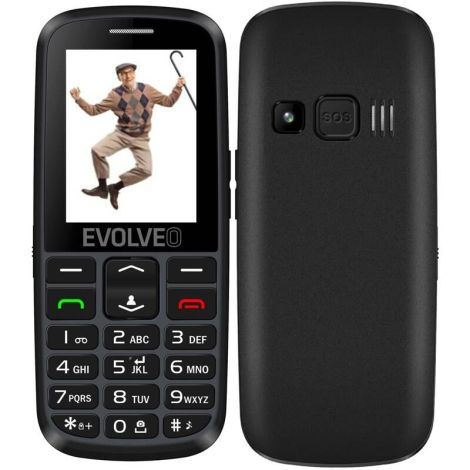 EVOLVEO EasyPhone EG, mobilný telefón pre seniorov s nabíjacím stojanom (čierna farba) EP-550-EGB