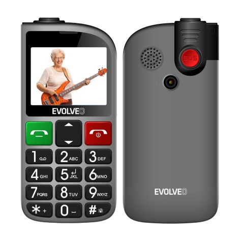 EVOLVEO EasyPhone FL, mobilný telefón pre seniorov s nabíjacím stojanom, strieborná EP-801-FLS