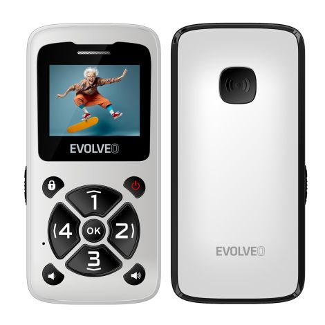 EVOLVEO EasyPhone ID, mobilný telefón pre seniorov, biela EP-400-IDW