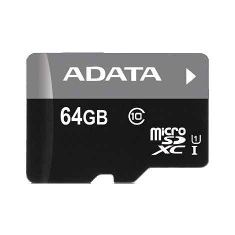 Adata/micro SD/64GB/UHS-I U1 / Class 10/+ Adaptér AUSDX64GUICL10-RA1