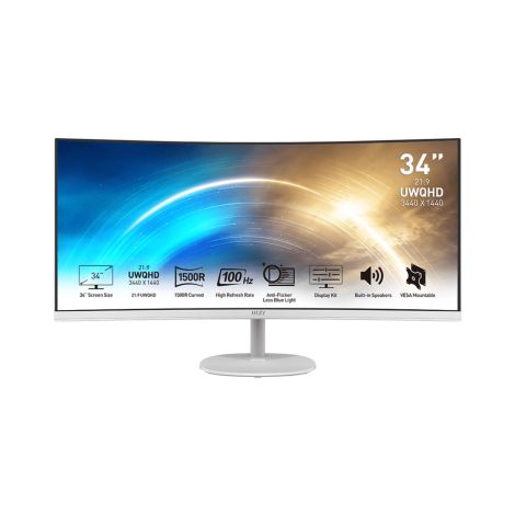 MSI Pro/MP341CQW/34"/VA/3440x1440/100Hz/1ms/White/2R PRO MP341CQW