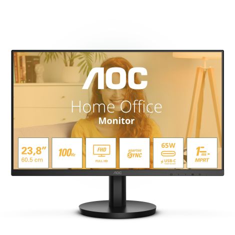 AOC/24B3CA2/23,8"/IPS/FHD/100Hz/1ms/Black/3R 24B3CA2