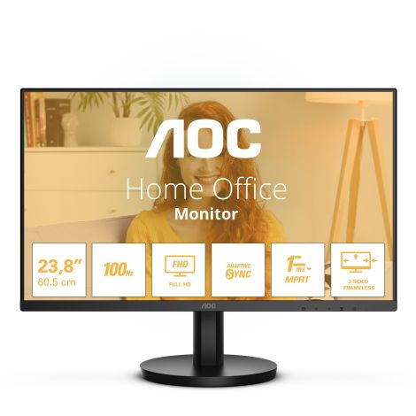 AOC/24B3HMA2/23,8"/VA/FHD/100Hz/1ms/Black/3R 24B3HMA2