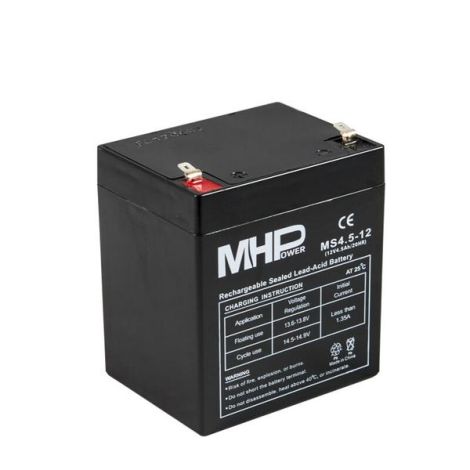 Pb akumulátor MHPower VRLA AGM 12V/4,5Ah (MS4.5-12 MS4.5-12