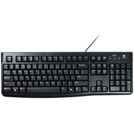 Logitech K120/Drôtová USB/US layout/Čierna 920-002479