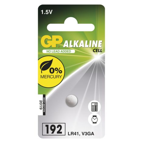 Alkalická gombíková batéria GP LR41 (192F), 1 ks 1041019211