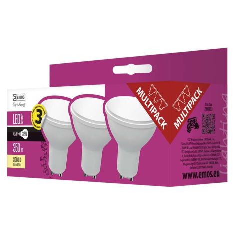 EMOS LED ŽIAROVKA CLASSIC MR16 4,5 W GU10 teplá biela 3ks 1525730201