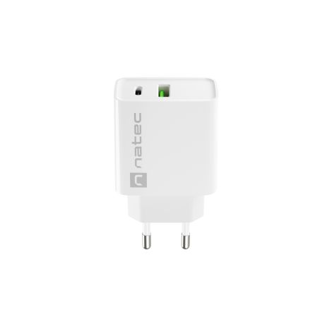 Univerzálna nabíjačka Natec RIBERA 20W 1X USB-A + 1X USB-C, biela NUC-2061