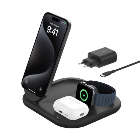 Belkin BOOST CHARGE Qi2 15w Magnetic 3in1, čierny WIZ029vfBK