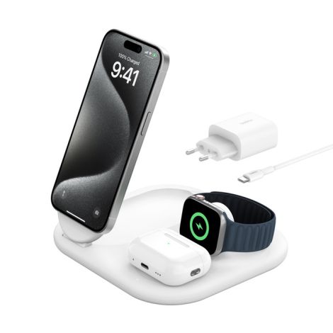 Belkin BOOST CHARGE Qi2 15w Magnetic 3in1, biely WIZ029vfWH