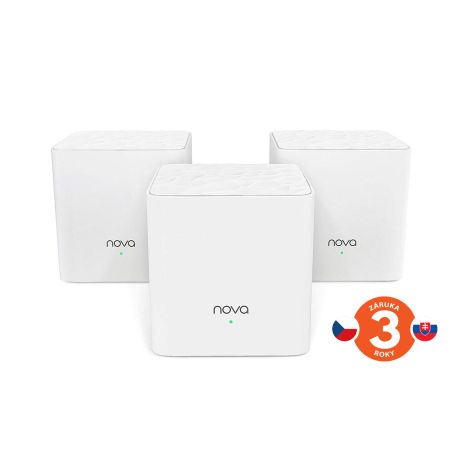 Tenda Nova MW3 (3-pack) WiFi AC1200 Mesh systém Dual Band, 2x LAN/WAN, MU-MIMO, SMART aplikácie 75011821